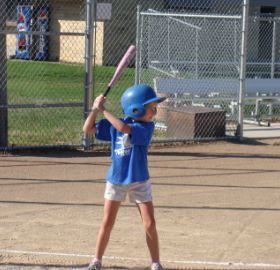 Girl up to bat